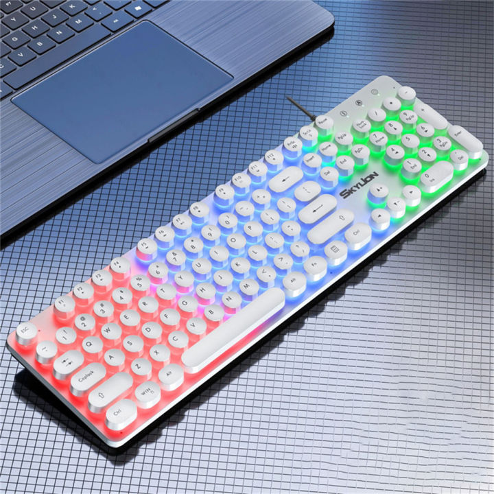 H300 wired luminous punk keycap gaming mechanical keyboard game Anti-ghosting blue switch color backlit wired keyboard for pro gamer laptop PC