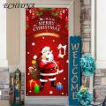 Reusable Christmas Curtain Festive Christmas Curtain Reusable Easy to Hang Door Cover for Home Decoration Photography Christmas Door. 
