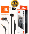 jbl headset handfree original jbl earphone t110 wired In-Ear Earphones   Headphones handsfree With Mic black color. 