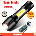 LED 15000Lumens Flashlight Torch Lamp Zoomable USB Rechargeable. 