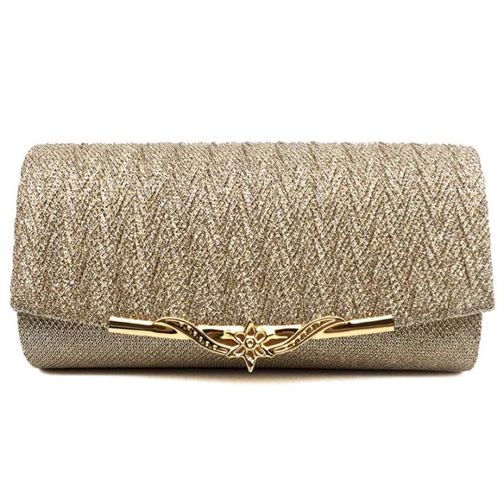 Women Evening Bag Party Banquet Glitter Bag For Women Girls Wedding Clutches Handbag Chain Shoulder Bag(champagne)
