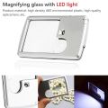 KIPRUN Card Type Magnifiers with LED Light, Portable Jewelry Loupe Reading Magnifying Glass Lens Illuminated Pocket Magnifier. 