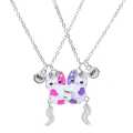2PCS/Set Cartoon Pendant Couple Necklaces Chain Best Friends Necklace BFF Friendship Children's Jewelry Gift for Girls. 