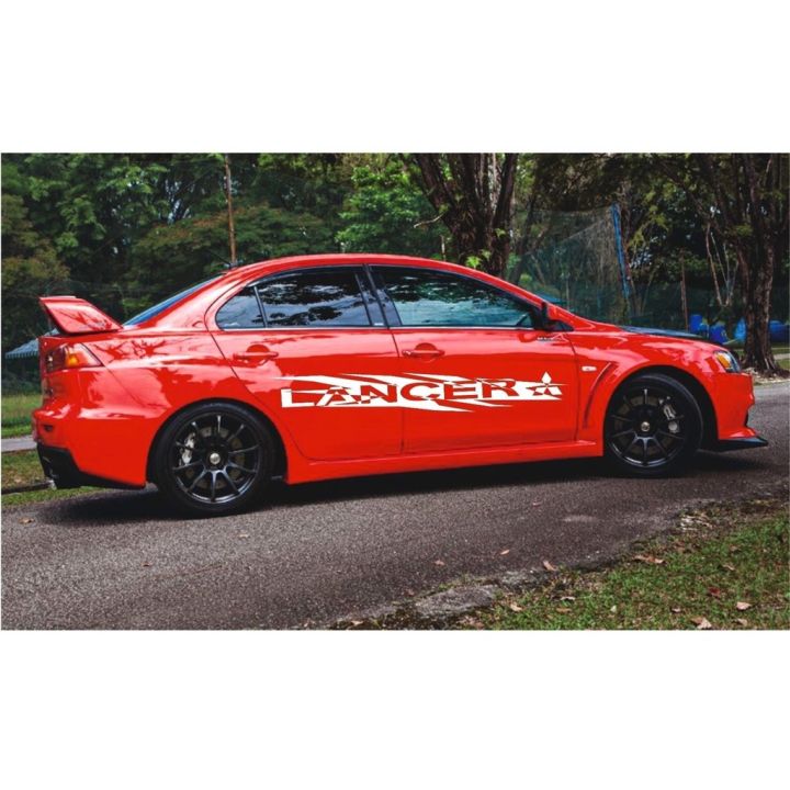 MITSUBISHI%20LANCER%202x%20side%20stripes%20vinyl%20body%20decals%20sticker%20graphics%20emblem%20logo%20-%20Image%202