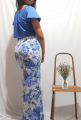 GORGIANA Women's Casual 2 Pc Dress Blue Top And Bottom Blouse & Skirt. 