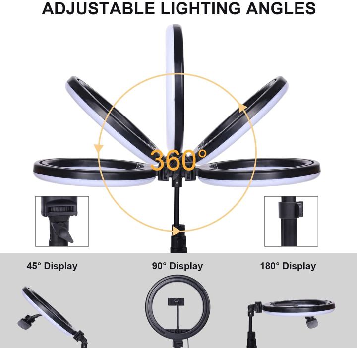 10%20Inches%20Big%20LED%20Ring%20Light%20for%20Camera,%20Phone%20tiktok%20YouTube%20Video%20Shooting%20and%20Makeup,%2010"%20inch%20Ring%20Light%20with%207%20Feet%20Long%20Foldable%20and%20Lightweight%20Tripod%20Stand%20-%20Image%208
