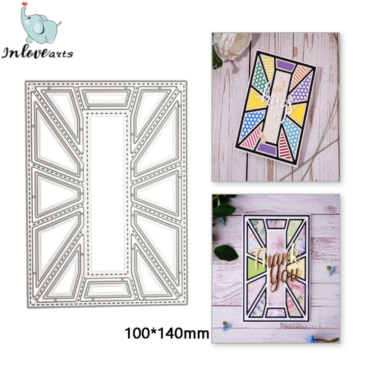 Inlovearts Rectangle Grid Frame Metal Cutting Die For Diy Background ...