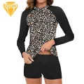 Women Two-piece Swimsuit Set Floral Print Women's Swimsuit Set Quick Dry Beach Top Shorts Conservative Stylish Surfing Clothes for Floral Splicing Swimsuit. 