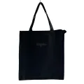 Heavy Duty Brown Eco Friendly Large Canvas Tote Bag with Zipper (Black) - 37cm (L) * 7.5cm (W) * 41cm (H) - Holds up to 15kg). 
