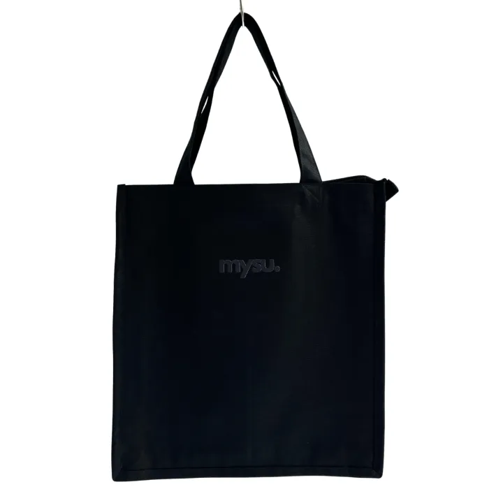Heavy Duty Brown Eco Friendly Large Canvas Tote Bag with Zipper (Black) - 37cm (L) * 7.5cm (W) * 41cm (H) - Holds up to 15kg)