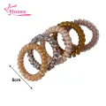 Muses Mall Simple Headband 5pcs Small Spiral Hair Coils Elastic Ponytail Holder Women Phone Cord Hair Ties Scrunchie Accessories. 