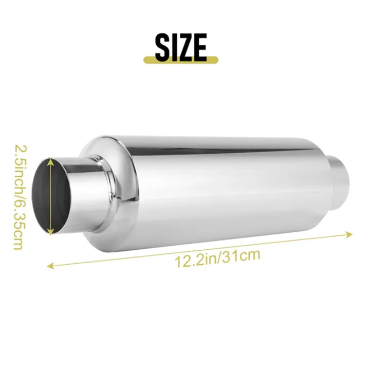 2PCS%20Car%20Exhaust%20Muffler%202.5%20Inch%20Inlet%20Stainless%20Steel%20Universal%20Resonator%2012%20Inch%20Long%20Performance%20Muffler%20-%20Image%203