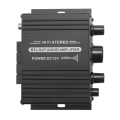 12V Mini Audio Power Car Amplifier Digital Audio Receiver AMP Dual Channel 20W+20W Bass Treble Volume Control for Home. 