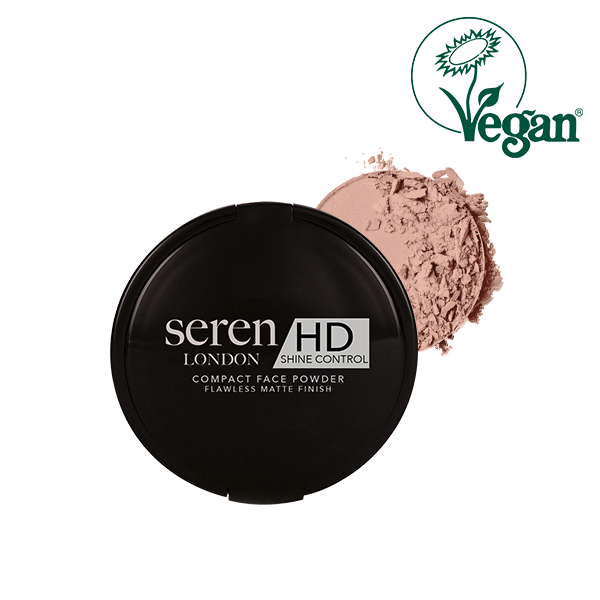 Seren London Vegan HD Shine Control Compact Face Powder - 040 Medium/Deep