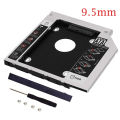 Aluminum 2nd HDD Caddy 9.5mm SATA 3.0 DVD Adapter Hard Drive SSD Enclosure CD-ROM Case. 