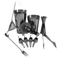 11 PCS Cocktail Shaker Set with Boston Shaker Cup Stainless Steel Cocktail Mixology Kit with Bartender Shaker Hawthorne/ Fine Mesh Strainer Jigger Liquor Pourer Mixing Spoon & Fork Ice Tong Making Wi-ne Drinks Tool for Home Bar. 