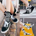【a470ae32】Cotton Striped Socks  Women Socks Arrivals Cow Printed Sock Lovely Striped Solid Breathable Casual Cartoon Socks. 