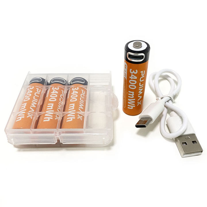 PUJIMAX%204%20pcs%20type%20c%20usb%20rechargeable%20battery%201.5v%20li%20ion%20aa%20lithium%20battery%20usb%20c%20rechargeable%20aa%20batteries%20charger%20with%20cable%20-%20Image%202