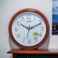 Saikon Quartz Clock Brown Analog Wood Grain Wall Clock S-2317 WHAIT. 