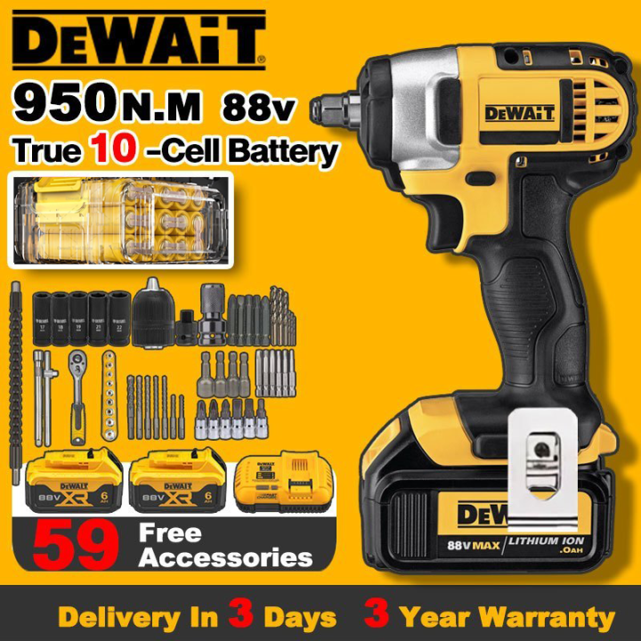 【5-year warranty】Dewait Original 20v lmpact Wrench Cordless Heavy Duty Brushless Wrench Impact Driver Ratch Wrench Drill