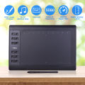 [Ready Stock]10x6 Inch Professional Graphics Drawing Tablet 12 Express Keys with 8192 Levels Bat-tery-Free Stylus/8pcs Nibs/Pen Clip Support PC/Laptop Connection for Painting Designing Online Course. 