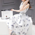 bellylady Women Summer Dress Sleeveless Round Neck A-line Skirt Elegant High Waist Casual Long Dress. 