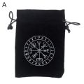 【LuxeGlow】Velvet Moon Phase Goddess Tarot Storage Bag Rune Board Game Card Drawstring Package 7"x5" Drop Shipping. 