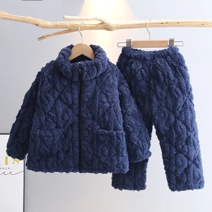 pajamas%20for%20kids%20Children's%20flannel%20pajamas,%20winter%20three-layer%20plush%20loungewear%20for%20boys%20and%20girls,%20plush%20loungewear,%20hooded%20coral%20velvet%20thick%20set%20-%20Image%208