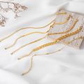 Enacolor  5Pcs/Set Elegant Female Gold Metal Thick Chain Bracelets for Women Accessories. 