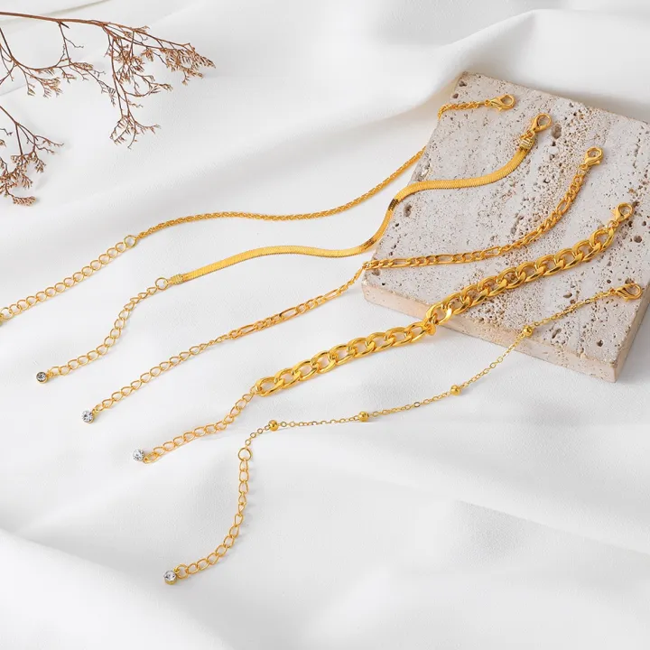 Enacolor%20%205Pcs/Set%20Elegant%20Female%20Gold%20Metal%20Thick%20Chain%20Bracelets%20for%20Women%20Accessories%20-%20Image%204
