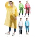 Disposable Polythene Emergency Waterproof Raincoat Mini Portable Transparent Hood Impermeable For Men Women Bike Rides Camping. 