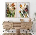 Ornament Picture Home Decoration Daisy Rose Lily 3D Paper Cut Art Flower Painting Poster Tulip Sunflower Canvas Painting Wall Art. 