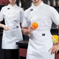 Restaurant Uniform Patch Pocket Men Women Kitchen Cooking Shirt. 