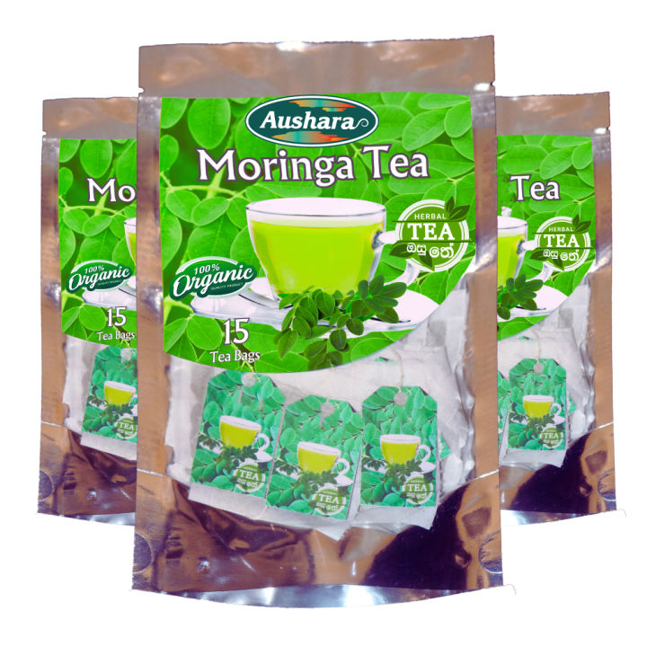 Aushara Moringa Herbal Tea – 15 Tea Bags | 100% Natural & Caffeine-Free ...