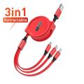 3A 3 in 1 retractable usb cable for iPhone 11 12 pro max charging type c cable phone charger micro usb for xiaomi redmi note 10s. 