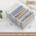 New Style Jeans Compartment Storage Box Closet Clothes Drawer Mesh Partition Box Folded Pants Drawer Washable Household Storage 1Pcs. 