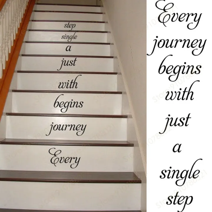 【Hottest Trends】Every Journey Begins With Stairs Stairway Vinyl ...