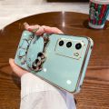 For Xiaomi POCO M3 / POCO M3 Pro Back Cover with Cute Cat Makeup Mirror Stand Bracket Luxury 6D Plating Shiny Bling Case Square Edge Soft Silicone Mobile Phone Cases Pouch Girls. 