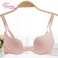 Muses Mall Women Girl Deep-U Low Cut Solid Color Backless Padded Bra Push-Up Underwear. 