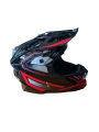 H H Co Sakka Black Red Shine Full Face Motor Bike Helmet SLS Certified. 