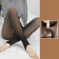 Women Fleece Lined Tights Thermal Stockings Stretch Opaque Slim Black. 