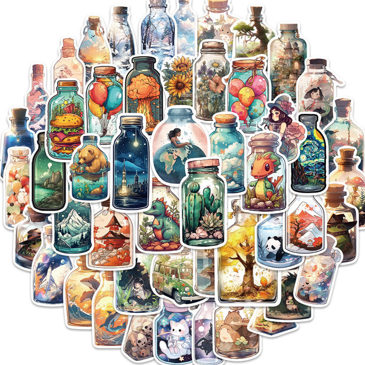20/40pcs%20Bottle%20World%20Stickers%20Miniature%20Terrarium%20Stickers%20for%20Laptop%20Scrapbook%20Journal%20Kids%20Girls%20Boys%20Stickers%20-%20Image%203