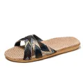 【ZOSR】Indoor Slippers Women Home Shoes Lightweight Linen Couple Slippers Lightweight Home Slippers. 