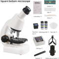JDXHLAU Children's Microscope Set Toys HD 1200 Times DIY Biological Experiment Magnifying Glass for Children Beginners Yellow. 