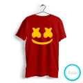 Marshmello red Tshirt  unisex  tees  designer tees  crew neck  silver white  red  blue  black. 