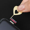 Gold Heart Shape Sim Card Tray Pin Eject Removal Tool Needle Opener Ejector for iPhone iPad Samsung Xiaomi Google Most Phones. 