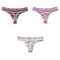 Pack of 3 Women's Panties Cotton Striped Thongs Sports Breathable Underwear Girls G-Strings Comfortable Panty. 