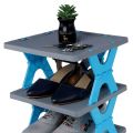 4 Layer Folding Shoe Rack four tier collapsible multi-layer organizer space saving portable easy-assembl use for home. 