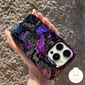 Trendy Brand Cool Comic Boy Soft Case Compatible for IPhone 17 16 11 7Plus 13 14 11 15 12 Pro Max 7 8 14 Plus XR X XS Max SE 2020 Luxury Plating Metal Lens Graffiti English Label Cover. 