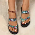 Women Floral Flip Flops Beach Fashion Slippers Thick Bottom Flip Flops Newest Summer Casual Fashion Dressy Daily Women Sandals. 